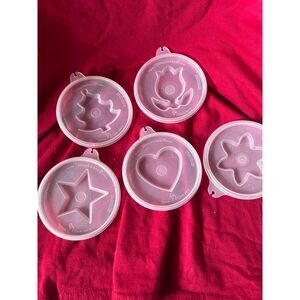 Vintage Jello Jell-N-Serve Holiday Lid Forms Tupperware &Tupperware cake holders